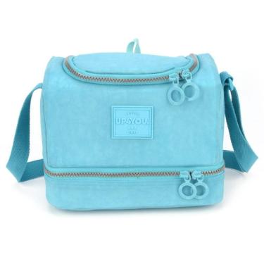 Imagem de Lancheira Crinkle Up4You Azul Dupla Escolar Viagem