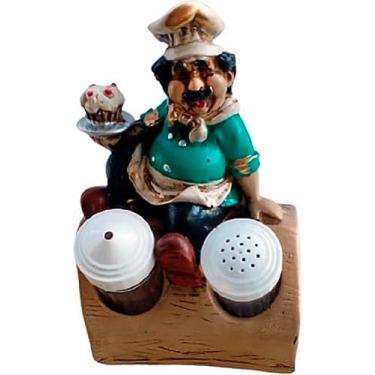 Imagem de BIXDECOR Porta Tempero Saleiro Paliteiro Cozinheiro Charmoso Lindo