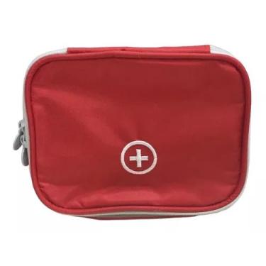 Imagem de Genérico Necessaire Bolsa de Primeiros Socorros em Nylon Vermelho Casual Unissex com Zíper