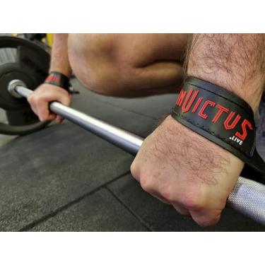 Imagem de Strap de Couro Legítimo INVICTVS, Crossfit, LPO, Powerlifting, Levantamento Olímpico, Par com 50cm cada fita