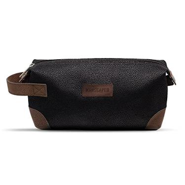 Imagem de MANSCAPED® The Shed Bolsa masculina de higiene pessoal de qualidade premium, kit de couro PU, bolsa de viagem para banheiro, estojo de kit de barbear, organizador de ferramentas de aparador, Preto,