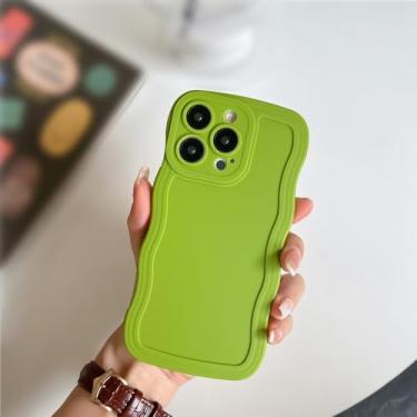 Imagem de Capa de telefone de silicone ultrafina e macia de TPU de cor sólida para Xiaomi Poco F5 X5 M4 F4 X3 F3 M3 X2 F2 X4 GT Pro Curly Wave Capa traseira, verde, para Poco F4