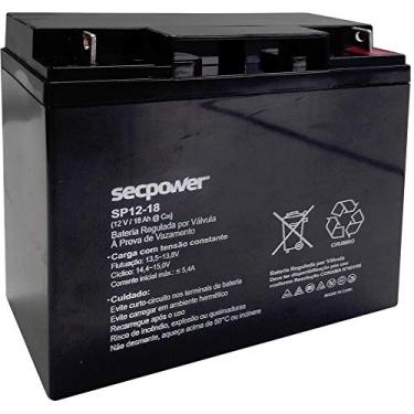 Imagem de Bateria de Chumbo Ácida Sp12-18 Secpower, Secpower, SP12-18, Preto