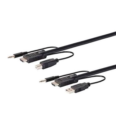 Imagem de Monoprice Cabo combo de áudio HDMI USB de 3,5 mm – 3,5 m, 4K a 60Hz, alto alcance dinâmico (HDR) para interruptores KVM – Série Switch