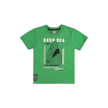 Imagem de Camiseta Deep Sea Manga Curta Infantil Para Meninos Quimby