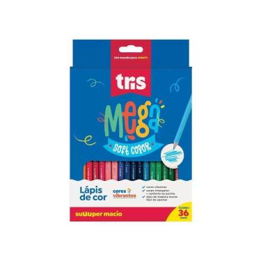 Imagem de Lapis de Cor Triangular Mega Soft Color 36 Cores Resistente Tris