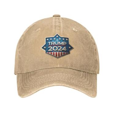 Imagem de Trump Hats 2024 Vintage Trucker Boné de beisebol original Make America Great Again, Cor da areia, G