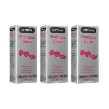 Imagem de Shampoo Soft Hair 60ml Cinza New - Kit C/ 3un