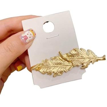 Imagem de Presilhas de cabelo de folha para mulheres e meninas, alfinetes de bico de pato vintage estilo grampos de cabelo folhas