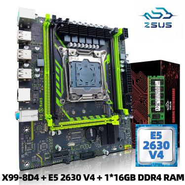 Imagem de Kit conjunto de placa-mãe com Intel LGA2011-3  Xeon E5 2630 CPU V4  DDR4  16GB  1x16GB  Memória RAM