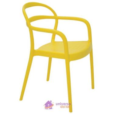 Imagem de Cadeira Tramontina Sissi Amarela Com Braços Em Polipropileno E Fibra D