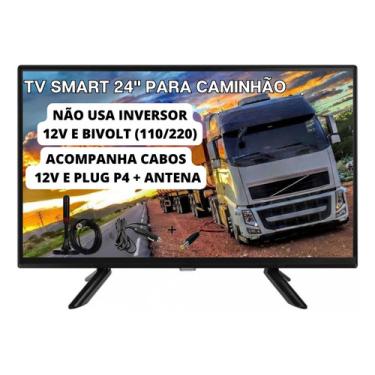 Imagem de Tv Smart Digital 12v 24 Pol 12 Volts Para Caminhão + Antena 24 polegadas Carreta Van Ônibus Van Motor Home