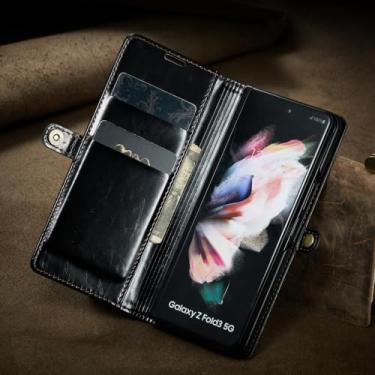 Imagem de Adequado para Z Folder 3 Flip Card para Samsung Z Folder 5 Capa protetora para celular dobrável resistente a quedas, preta, para Galaxy Z Fold4 5G