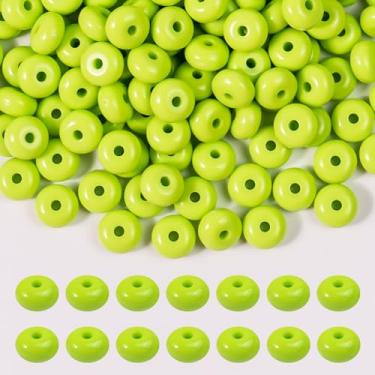 Imagem de Niziky 500 peças de contas de lentilha acrílica de 8 mm, contas de ábaco verde claro para artesanato, contas espaçadoras de acrílico para fabricação de joias, pulseira, colar, contas para canetas,