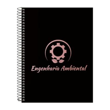 Imagem de Caderno Universitário Espiral 20 Matérias Profissões Engenharia Ambiental (Preto e Rosê)