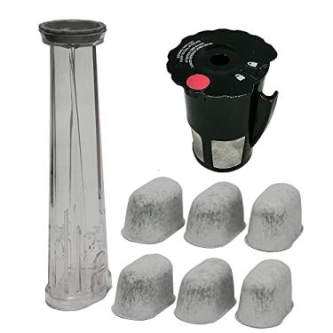 Imagem de Replacement water Filter Holder and 6 Pack of Carbon Water Filters and 119367 2.0 Reusable Coffee Filter for KEURIG 2.0 K300, K350，K400and K500 K-Compact Coffee Makers (Length holder(K300/K400/K500))
