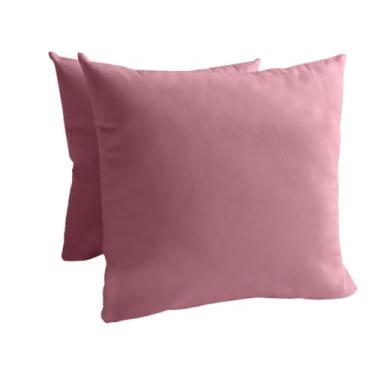 Imagem de 2 Capas Almofada Veludo Suede Liso 45x45cm Decor Decoração (Rosa)