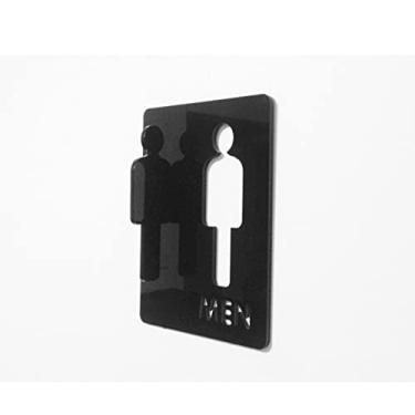 Imagem de Restroom Signs - Double-Sided Corridor Sign, 20x25cm/15x20cm 3D Stereo WC Indication Restroom Bathroom Business Restaurant Sign Wall Shop Decor (Color : MEN 15x20cm)