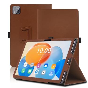 Imagem de Capa para tablet PRITOM Tab 11 10,1 polegadas, PRITOM TAB 11, capa protetora com suporte dobrável com suporte para lápis e alça de pulso, proteção total. (marrom)