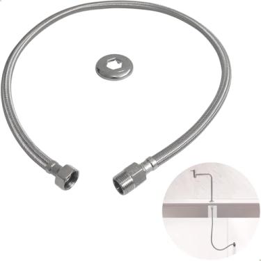 Imagem de Dona D Cor, Mangueira Engate Flexivel Torneira Fria Inox 304 Trançado 100cm Macho Femea Rabicho Entrada De Agua Quente Fria Vaso Sanitário Caixa Acoplada Banheiro