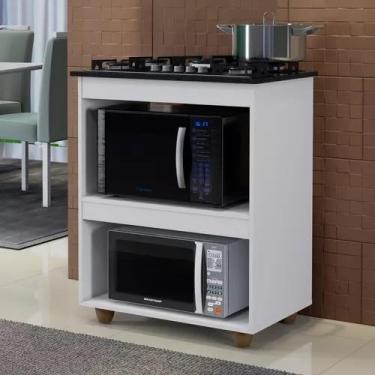 Imagem de Balcão para Cooktop 5 Bocas, 2 Nichos para Forno, Turim, Branco