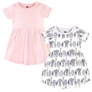 Imagem de Hudson Baby Vestidos de algodão para bebês meninas, Safari rosa, 6-9 Meses
