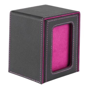 Imagem de Esquirla a caixa de baralho para cartões colecionáveis comporta mais de 100 cartões, com janela de exibição, porta-cartões de fechamento para cartões, roxo