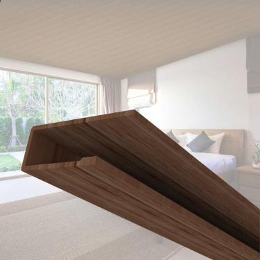 Imagem de Kit 5 Caixas com 375 M Rodaforro Perfil U Acabamento Lateral 1,2mm X 2,5cm X 3,00m barra Imbuia