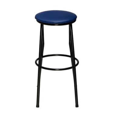 Imagem de Banqueta Alta Sem Encosto Cozinha Balcão Bar Bancada (Azul)