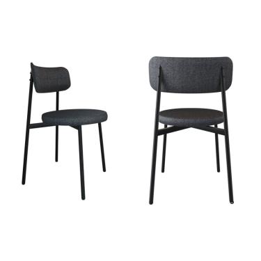 Imagem de Cadeira Kyta Fixa com 4 Pés 50 X 44,7 X 83,8 Cm com 2 Unidades Grafite/Preto