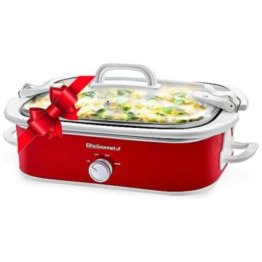 Imagem de Panela Elétrica de 3.3L com Temperatura Ajustável, 270W, 110V, ELITE GOURMET MST 5240, Vermelho