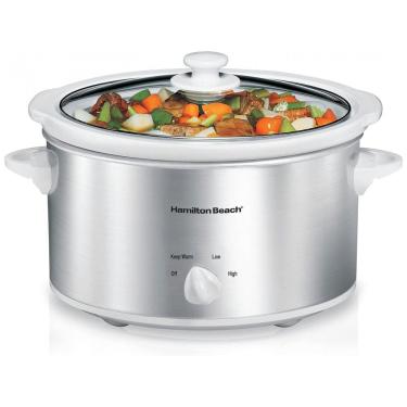Imagem de Panela Elétrica 3.7 L com 4 Configurações,  Aço Inoxidável, 110V 340W, HAMILTON BEACH 33140V, Prateado
