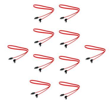 Imagem de Kit 10 Cabos SATA 50cm Plus Cable 180º/90 PC-CBST03