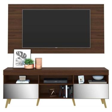 Imagem de Rack com Painel e Suporte TV 65" Retrô com Espelho Flórida Multimóveis