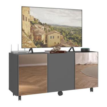 Imagem de Rack TV até 32 Polegadas 3 Portas com Rodízios e Espelhos Multimóveis 