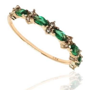 Imagem de Anel de ouro 18k aparador meia aliança navete - Elegancy Joias, 16