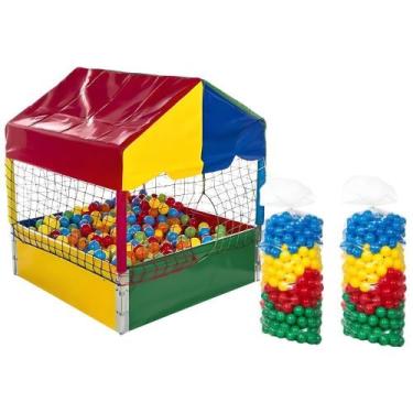 Imagem de Piscina De Bolinhas Infantil Quadrada 1,00m Nacional Premium 1000 Boli