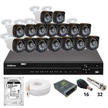 Imagem de Kit 16 Câmeras Importadas Full Hd 1080p  Dvr Intelbras Mhdx 1232 Hd 4t