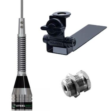 Imagem de Kit Enfeite Antena Móvel Px 65cm Bobina no Centro Suporte Adaptável Ca