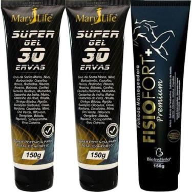 Imagem de Kit 2 Super Gel 30 Ervas 150G + 1 Pomada Fisiofort Premium - Bio Insti