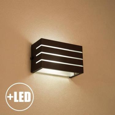 Imagem de Arandela Frisada Luminária Muro Parede Externa + Led G9 6000k Branca, 