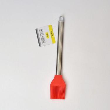 Imagem de Pincel Culinário Silicone Inox Untar Confeitar Vermelho 26cm - Mimo St