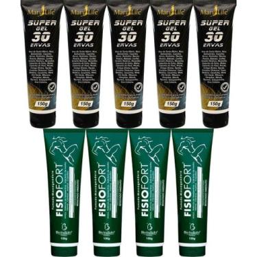 Imagem de Kit 5 Super Gel 30 Ervas 150G + 4 Pomada Fisiofort 150G - Bio Instinto