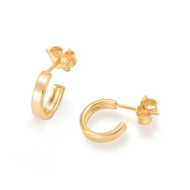 Imagem de Brincos masculino argola banhado ouro 3x 24k 18k e 22k rommanel unisse