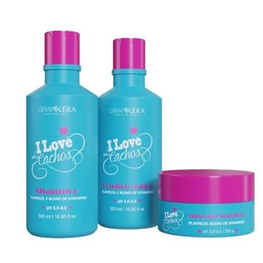 Imagem de Grankera I Love Cachos, Kit Shampoo e Máscara Capilar para Cabelos Cacheados, 500ml