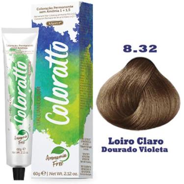 Imagem de Coloratto 8.32 Loiro Claro Dourado Violeta 60g Coloração Sem Amônia - 