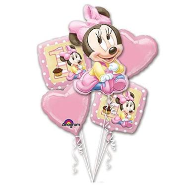 Imagem de Anagram Buquê de balões Minnie 1St Birthday Girl, multicolorido