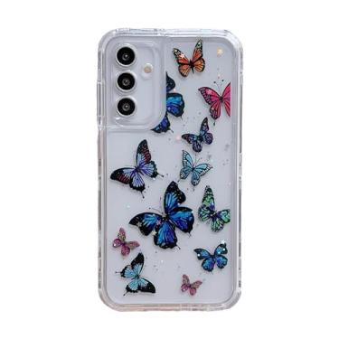 Imagem de Capa transparente borboleta 3 em 1 para Samsung Galaxy A15 5G/4G - 3 camadas slim fit padrão 3D bonito feminino estética tendência à prova de choque capa feminina feminina meninas capa para Galaxy A15