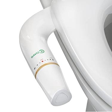 Imagem de Ciays Bidé acessório para vaso sanitário pulverizador de bidé ultrafino bocal duplo não elétrico para mulheres/posteriores acessório de vaso sanitário com controles de pressão, bambu/branco