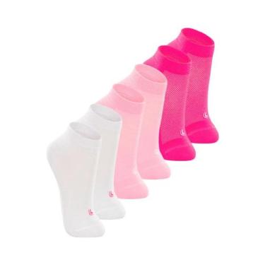 Imagem de Kit 6 Pares de Meias Infantil Cano Curto Lupo 2725-089, Rosa, 24-29